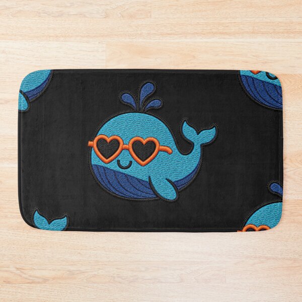 Item preview, Happy Whale Embroidery Patch | Kawaii Whale with Heart Sunglasses designed and sold by ColorSplash123.