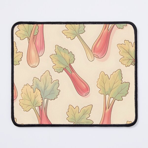 Item preview, Pastel Rhubarb Illustration Pattern – Soft Botanical Seamless Design designed and sold by EmeraldeaArt.