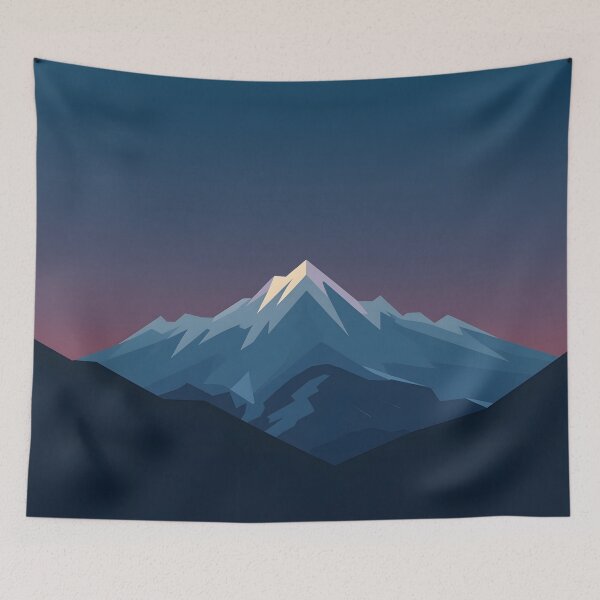 Item preview, Minimalist Mountain Sunset Landscape Digital Art designed and sold by Luna-Flow.