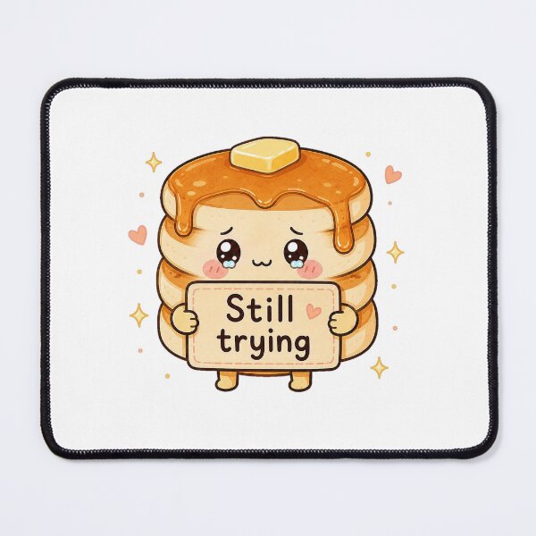 Item preview, Still Trying Cute Pancake Kawaii Food Sticker designed and sold by InkWanderStudio.