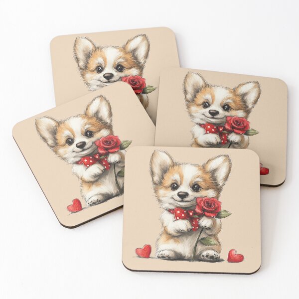 Item preview, Adorable Corgi Puppy with Red Bow designed and sold by Erika Kaisersot.