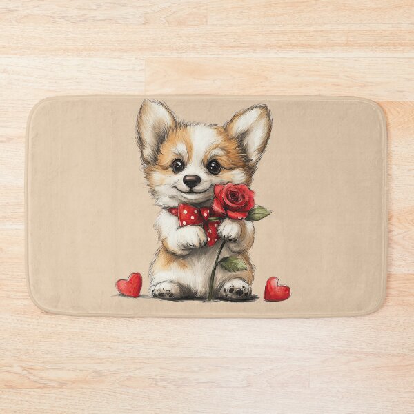 Item preview, Adorable Corgi Puppy with Red Bow designed and sold by Erika Kaisersot.