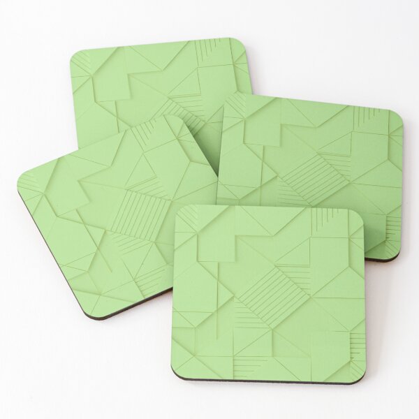 Item preview, Bold 3D Faceted Geometric Pattern Light Green designed and sold by IntelliMindDesigns.