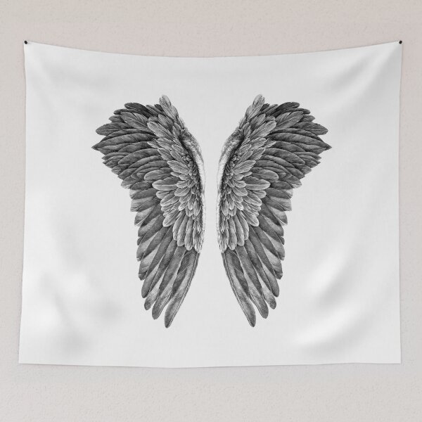 Item preview, Black Angel Wings Gothic Illustration designed and sold by OpenFrameStudio.