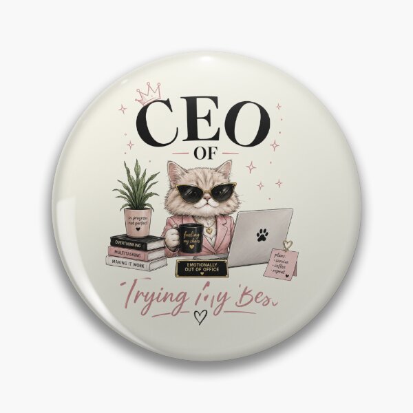 Item preview, CEO Of Trying My Best | Funny Girlboss Cat Motivation designed and sold by Echo_Lane.