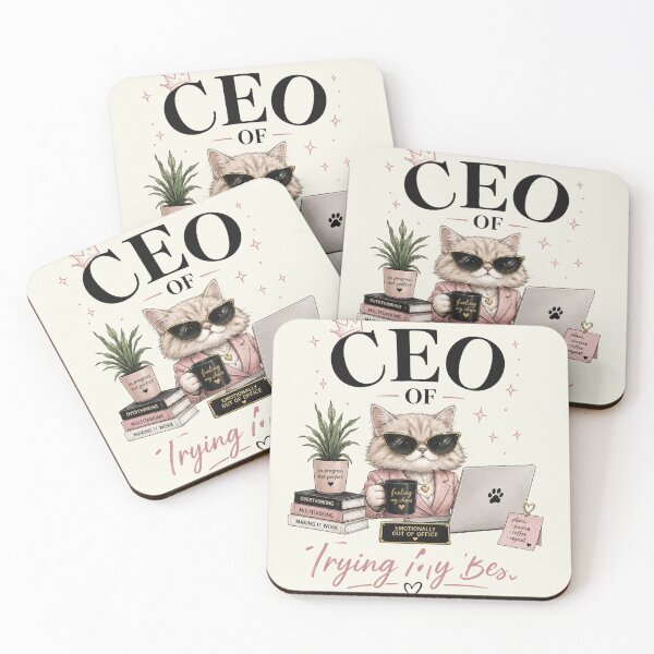 Item preview, CEO Of Trying My Best | Funny Girlboss Cat Motivation designed and sold by Echo_Lane.