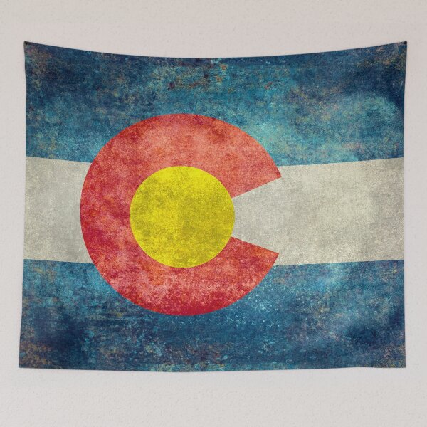 Item preview, Colorado State Flag with vintage retro style treatment designed and sold by Bruiserstang.
