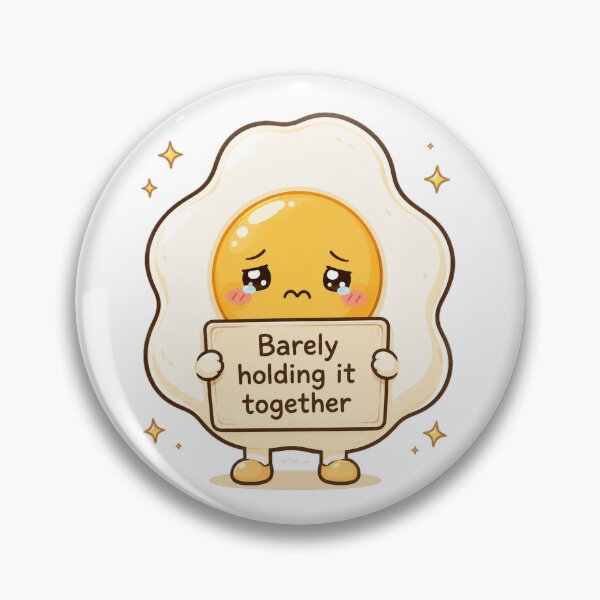Item preview, Barely Holding It Together Cute Egg Sticker designed and sold by InkWanderStudio.