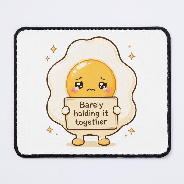 Item preview, Barely Holding It Together Cute Egg Sticker designed and sold by InkWanderStudio.
