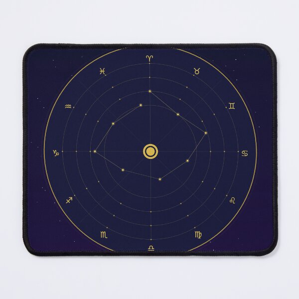 Item preview, Celestial Birth Chart — Astrology Zodiac Art Print Navy Gold designed and sold by Stekooo.