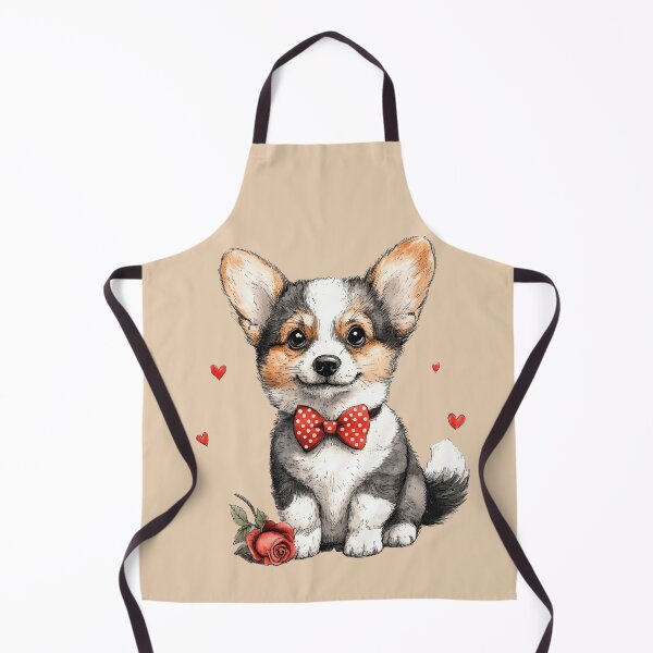 Item preview, Corgi Puppy with Hearts and Rose designed and sold by Erika Kaisersot.
