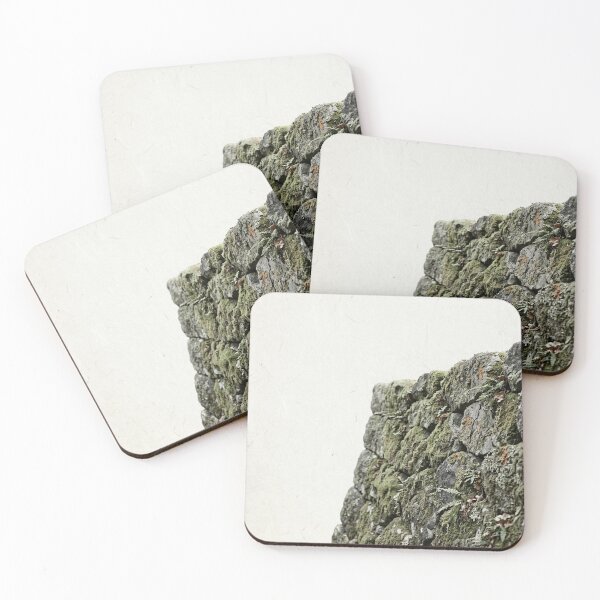 Item preview, Ancient Stone Wall with Lichen | Japanese Wabi-Sabi Art | Zen Texture Minimalist Print designed and sold by KUZU-NOHA.
