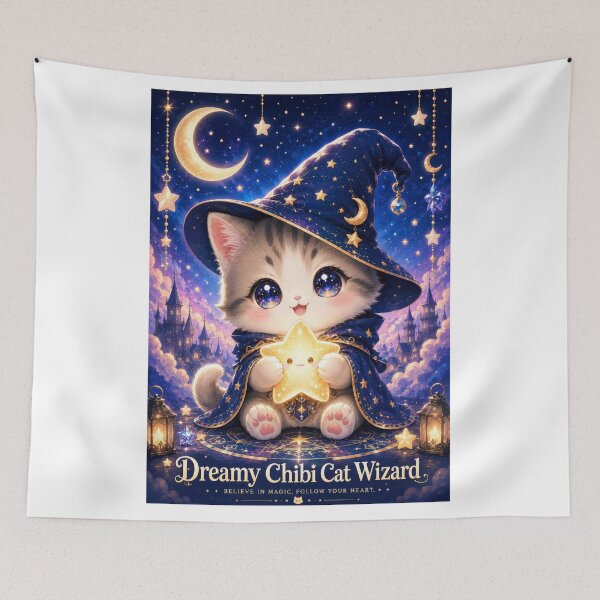 Item preview, Dreamy Chibi Cat Wizard Poster designed and sold by konkapo00.
