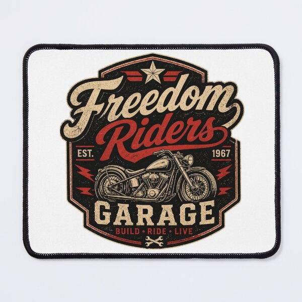Item preview, Freedom Riders Garage – Vintage Biker Badge Motorcycle Retro T-Shirt Design designed and sold by RelateAndTee.