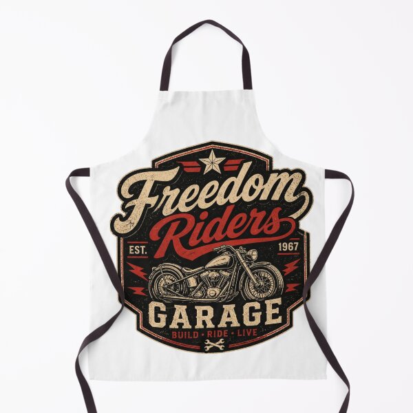 Item preview, Freedom Riders Garage – Vintage Biker Badge Motorcycle Retro T-Shirt Design designed and sold by RelateAndTee.