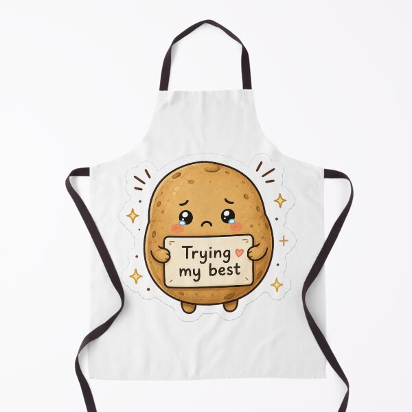 Item preview, Trying My Best Cute Potato Kawaii Sticker designed and sold by InkWanderStudio.