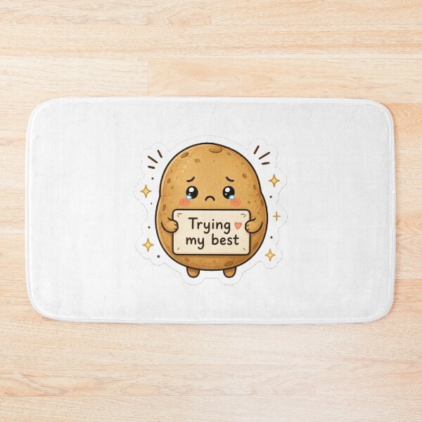 Item preview, Trying My Best Cute Potato Kawaii Sticker designed and sold by InkWanderStudio.