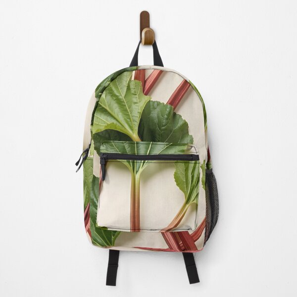 Item preview, Real Rhubarb Pattern – Photographic Stalks and Leaves on Beige Background designed and sold by EmeraldeaArt.