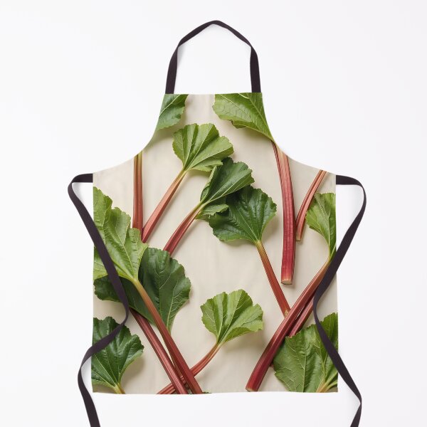 Item preview, Real Rhubarb Pattern – Photographic Stalks and Leaves on Beige Background designed and sold by EmeraldeaArt.