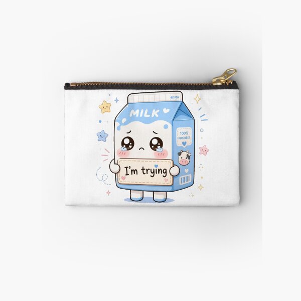 Item preview, I’m Trying Cute Milk Carton Kawaii Sticker designed and sold by InkWanderStudio.