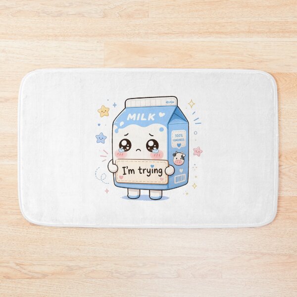 Item preview, I’m Trying Cute Milk Carton Kawaii Sticker designed and sold by InkWanderStudio.