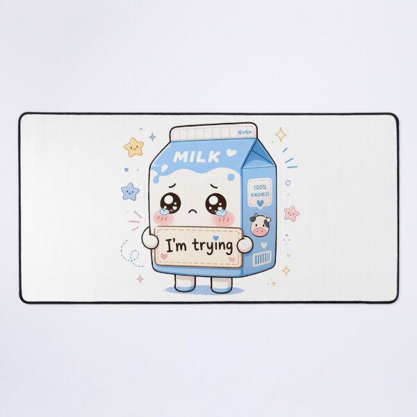 Item preview, I’m Trying Cute Milk Carton Kawaii Sticker designed and sold by InkWanderStudio.