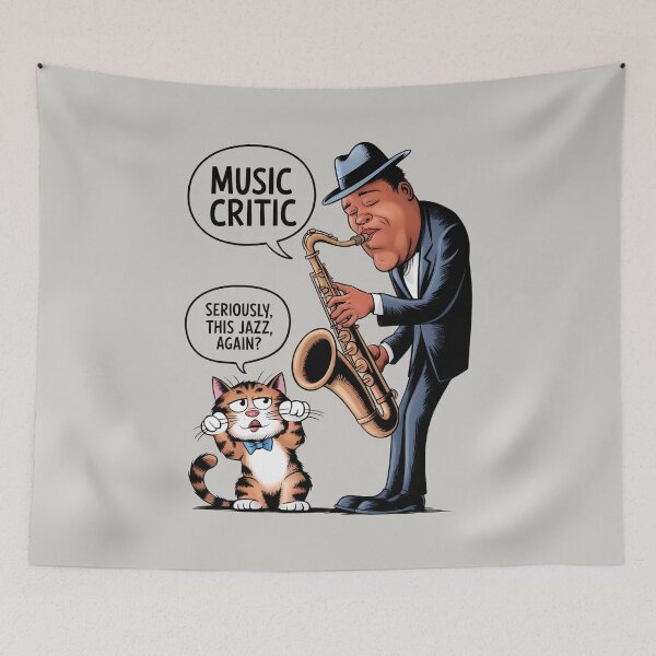 Item preview, Cat vs Saxophone  - International Jazz Day designed and sold by Art-Arcade6.