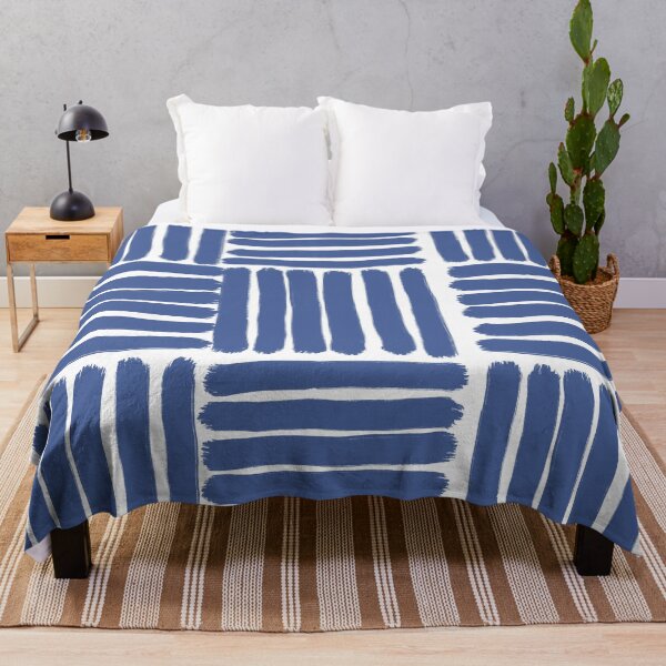 Item preview, Abstract Cobalt Blue Brush Stroke Grid Pattern designed and sold by Ailiida.