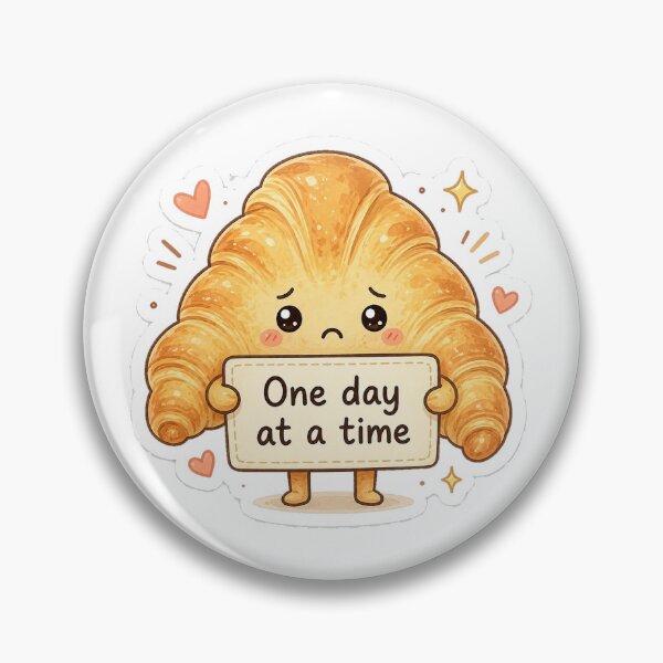 Item preview, One Day At A Time Cute Croissant Sticker designed and sold by InkWanderStudio.