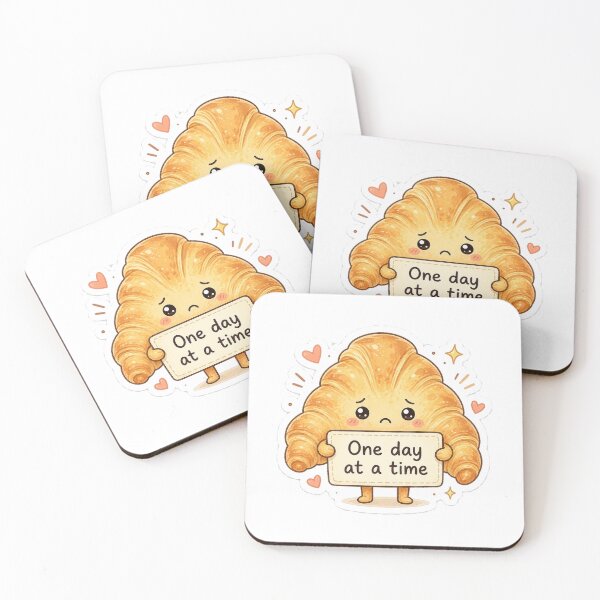 Item preview, One Day At A Time Cute Croissant Sticker designed and sold by InkWanderStudio.