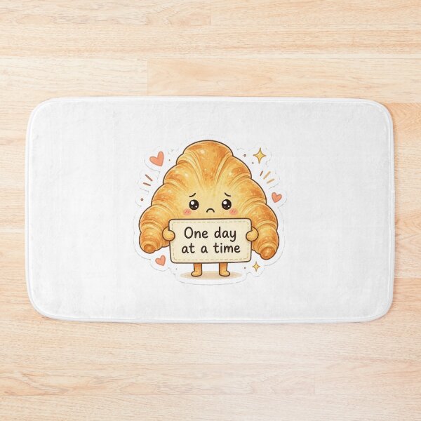 Item preview, One Day At A Time Cute Croissant Sticker designed and sold by InkWanderStudio.