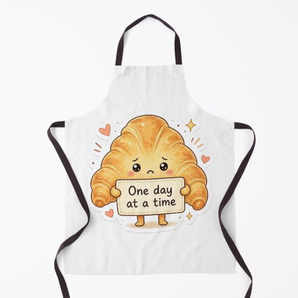 Item preview, One Day At A Time Cute Croissant Sticker designed and sold by InkWanderStudio.