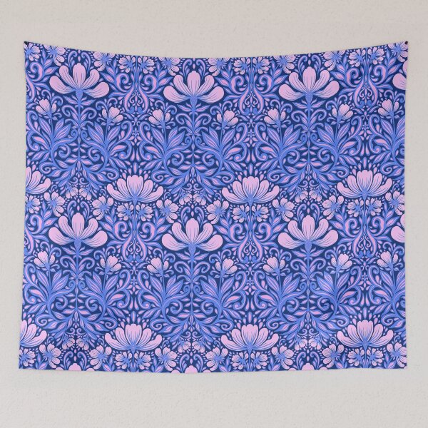 Item preview, Midnight Cobalt Garden Seamless Pattern designed and sold by AneissPiaf.