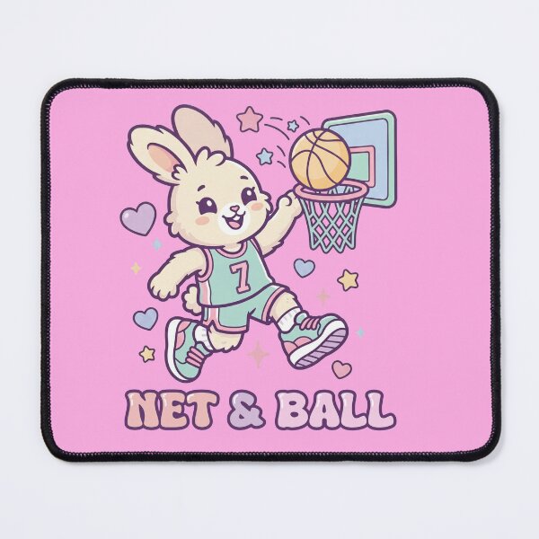 Item preview, Kawaii Basketball Bunny Pastel Mascot For Sports Fans designed and sold by roarsomethings.