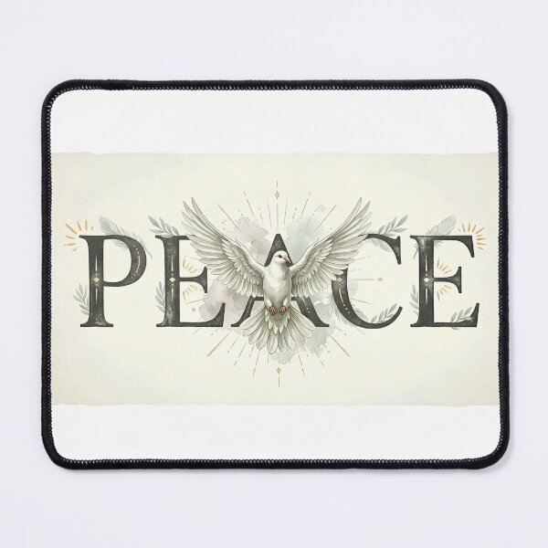 Item preview, PEACE Sacred Dove Typography Watercolor Spiritual Wall Art designed and sold by Presshue.