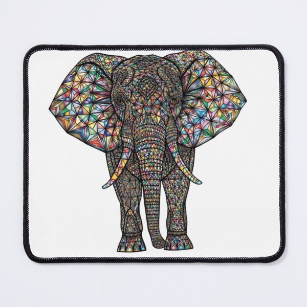 Item preview, Mosaic Elephant | Colorful Intricate Animal Art designed and sold by Rawafi Art Studio.