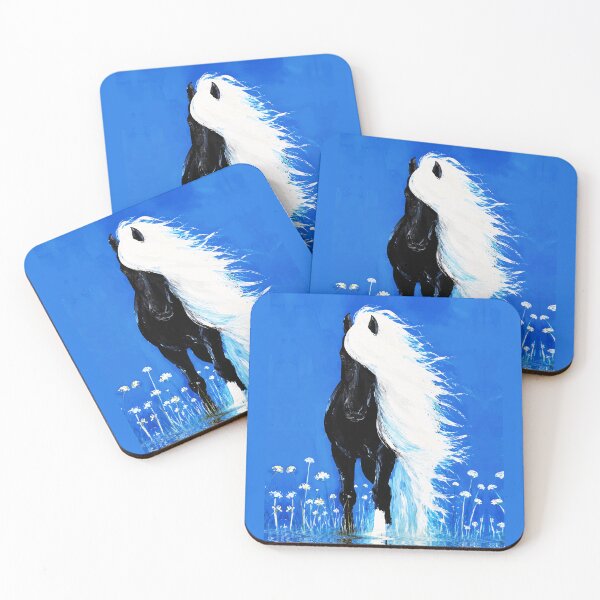 Item preview, Black Horse White Mane Walking on Water designed and sold by RamyGallery.