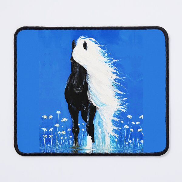 Item preview, Black Horse White Mane Walking on Water designed and sold by RamyGallery.
