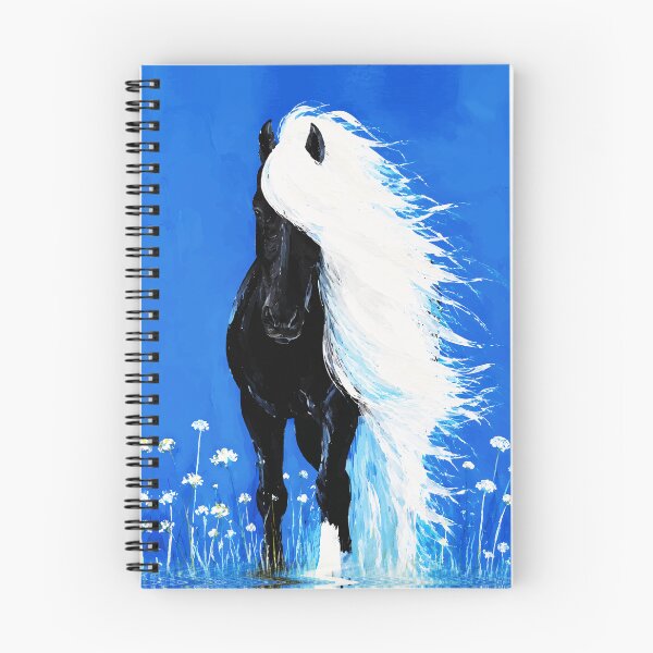 Item preview, Black Horse White Mane Walking on Water designed and sold by RamyGallery.