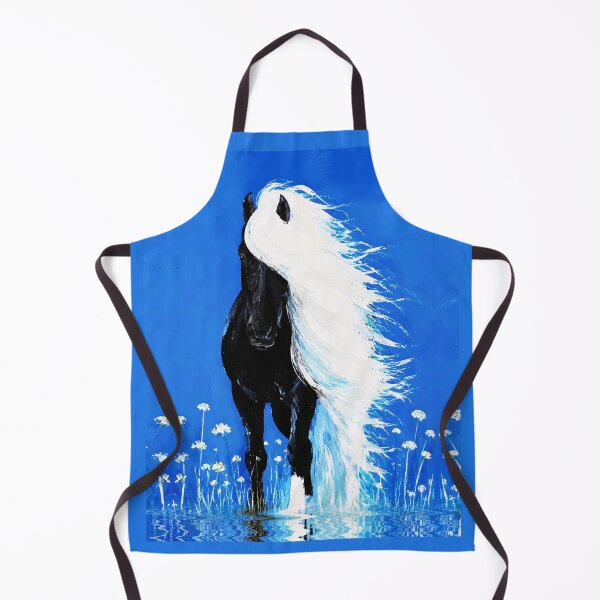 Item preview, Black Horse White Mane Walking on Water designed and sold by RamyGallery.