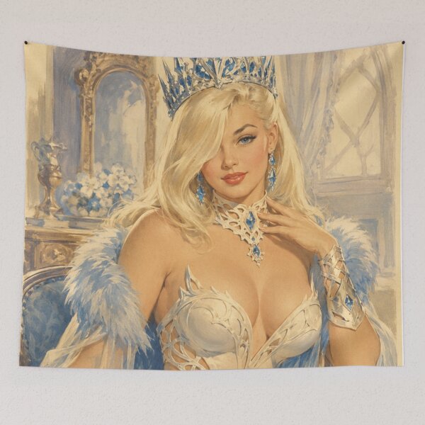 Item preview, Ice Queen Pinup – Vintage Fantasy Princess Glamour Art designed and sold by Cosplayvintage.