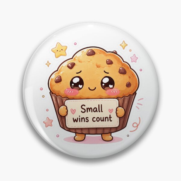Item preview, Small Wins Count Cute Muffin Sticker designed and sold by InkWanderStudio.