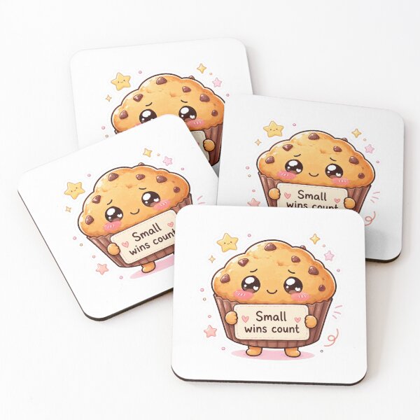 Item preview, Small Wins Count Cute Muffin Sticker designed and sold by InkWanderStudio.