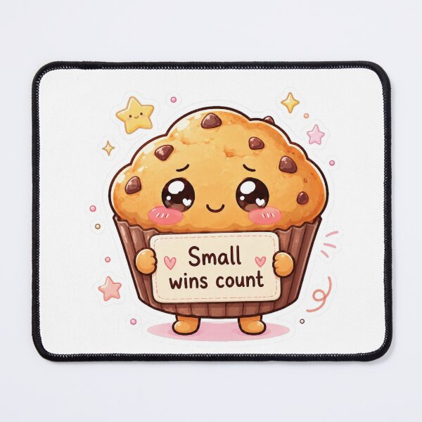 Item preview, Small Wins Count Cute Muffin Sticker designed and sold by InkWanderStudio.