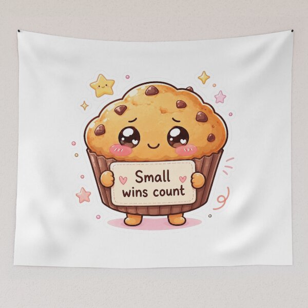 Item preview, Small Wins Count Cute Muffin Sticker designed and sold by InkWanderStudio.