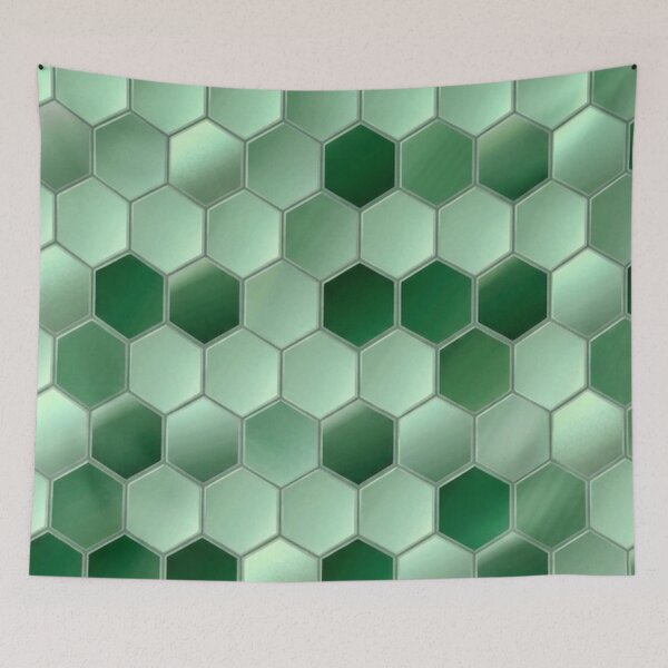 Item preview, Green Hexagon Pattern - Geometric Honeycomb Tile Seamless Design designed and sold by FashioonTrends.