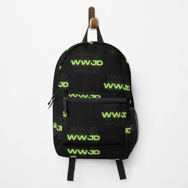 Item preview, WWJD Neon Green Glitch Christian Faith Design designed and sold by TheLampClothing.