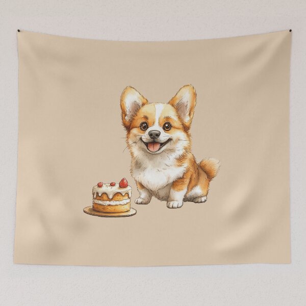 Item preview, Copy of Corgi Puppy with Hearts and Rose designed and sold by Erika Kaisersot.