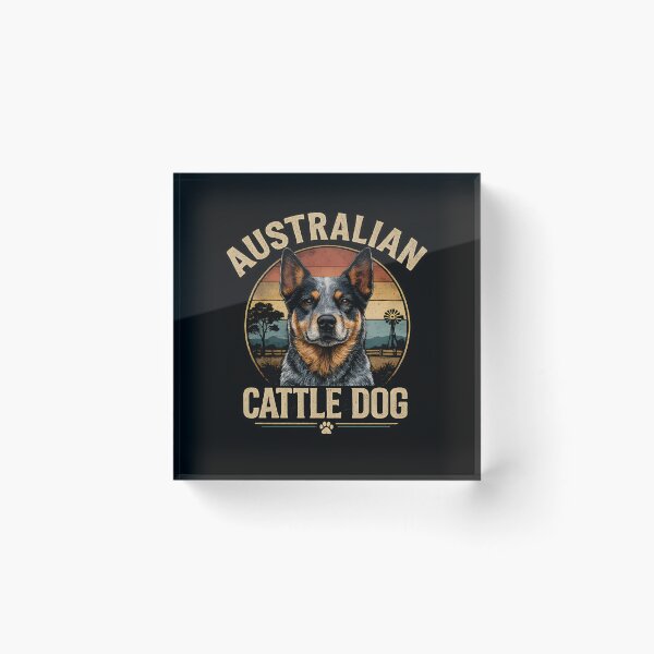 Item preview, Australian Cattle Dog Vintage Sunset Ranch Portrait designed and sold by blankTeeShirt.