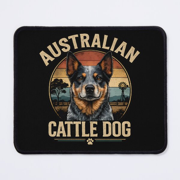 Item preview, Australian Cattle Dog Vintage Sunset Ranch Portrait designed and sold by blankTeeShirt.